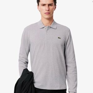 Lacoste Men's Classic Fit Long Sleeve XL.12.12 Polo Gray Chine